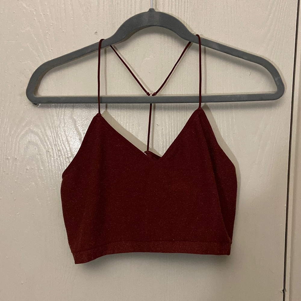 red sparkly bralette